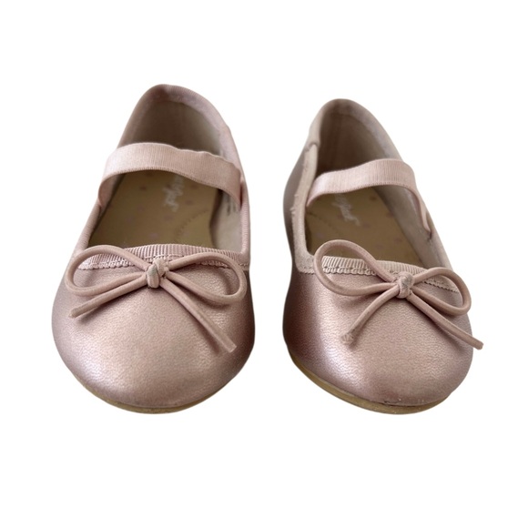 Cat & Jack Pink Blush Ballet Flats with Bow | Baby Girl Size 5 - Picture 2 of 8